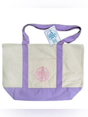 Trader Joe’s Lavender Canvas Tote Bag